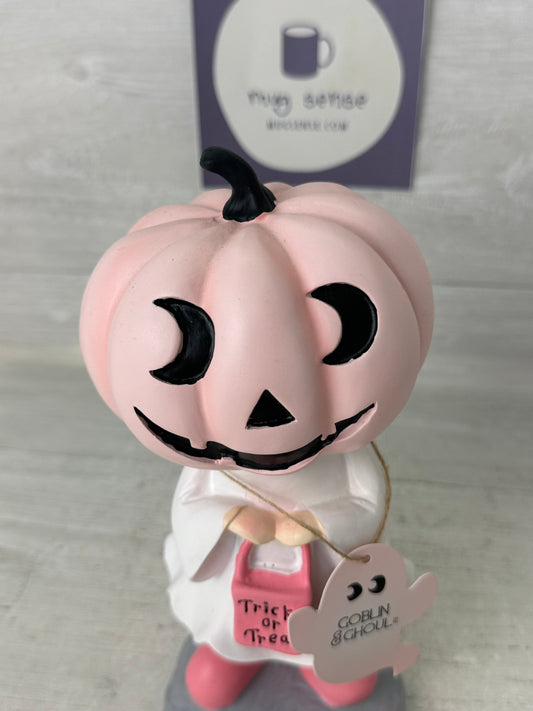 Cute Pink Pumpkin Head Trick Or Treater