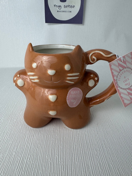 Peppermint & Pine Gingerbread Cat Mug