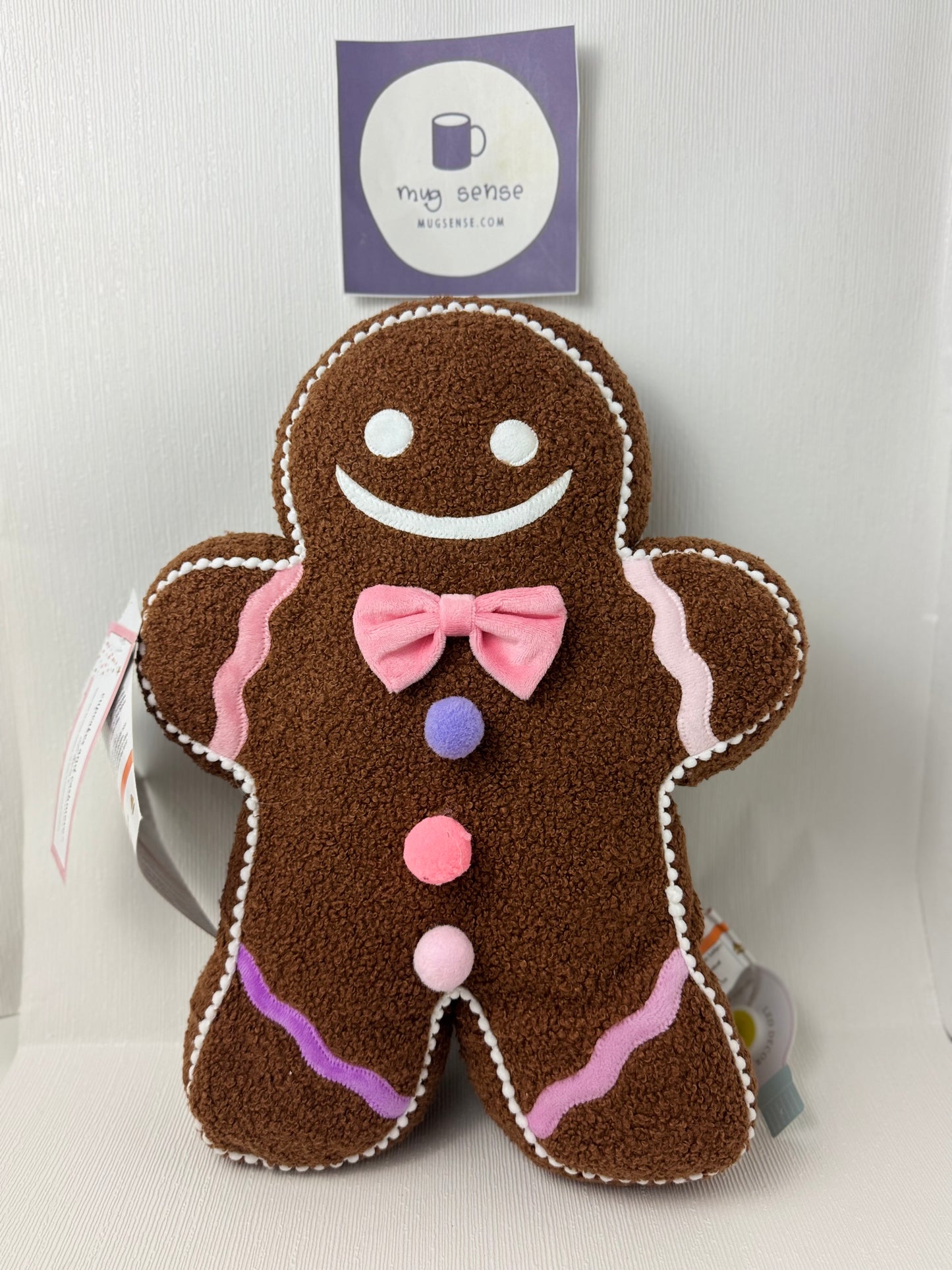 Cupcake & Cashmere Gingerbread Man Light Up Pillow