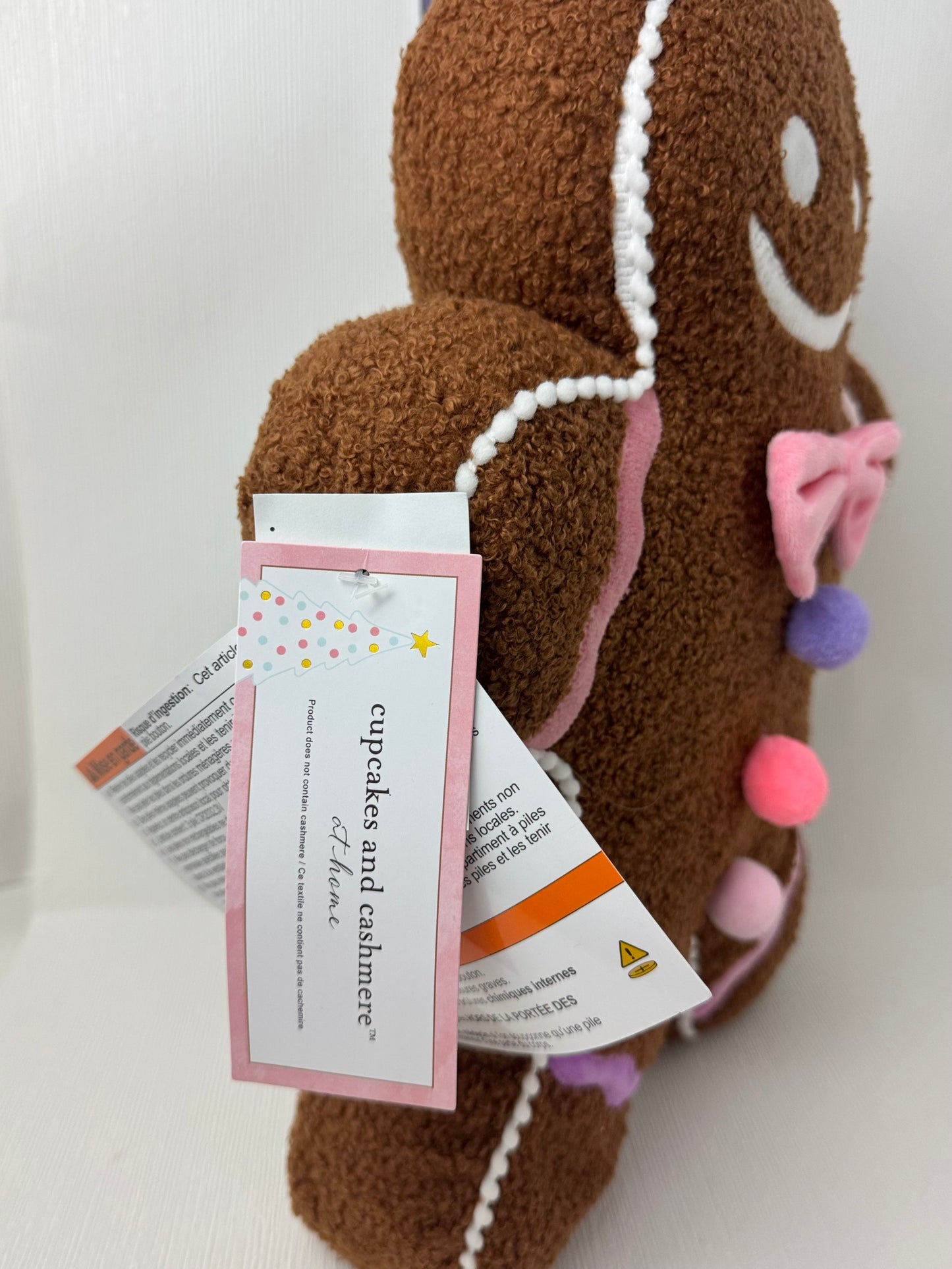 Cupcake & Cashmere Gingerbread Man Light Up Pillow