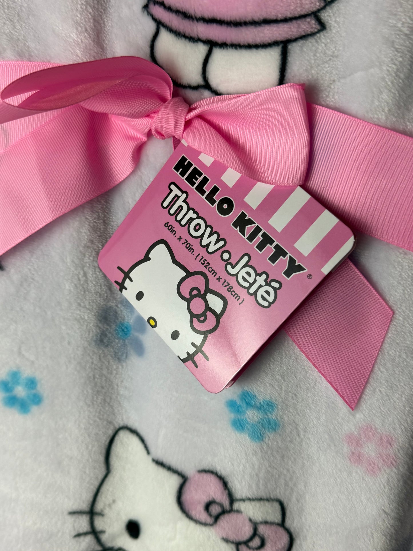 Hello Kitty Lilac Flower Throw Blanket