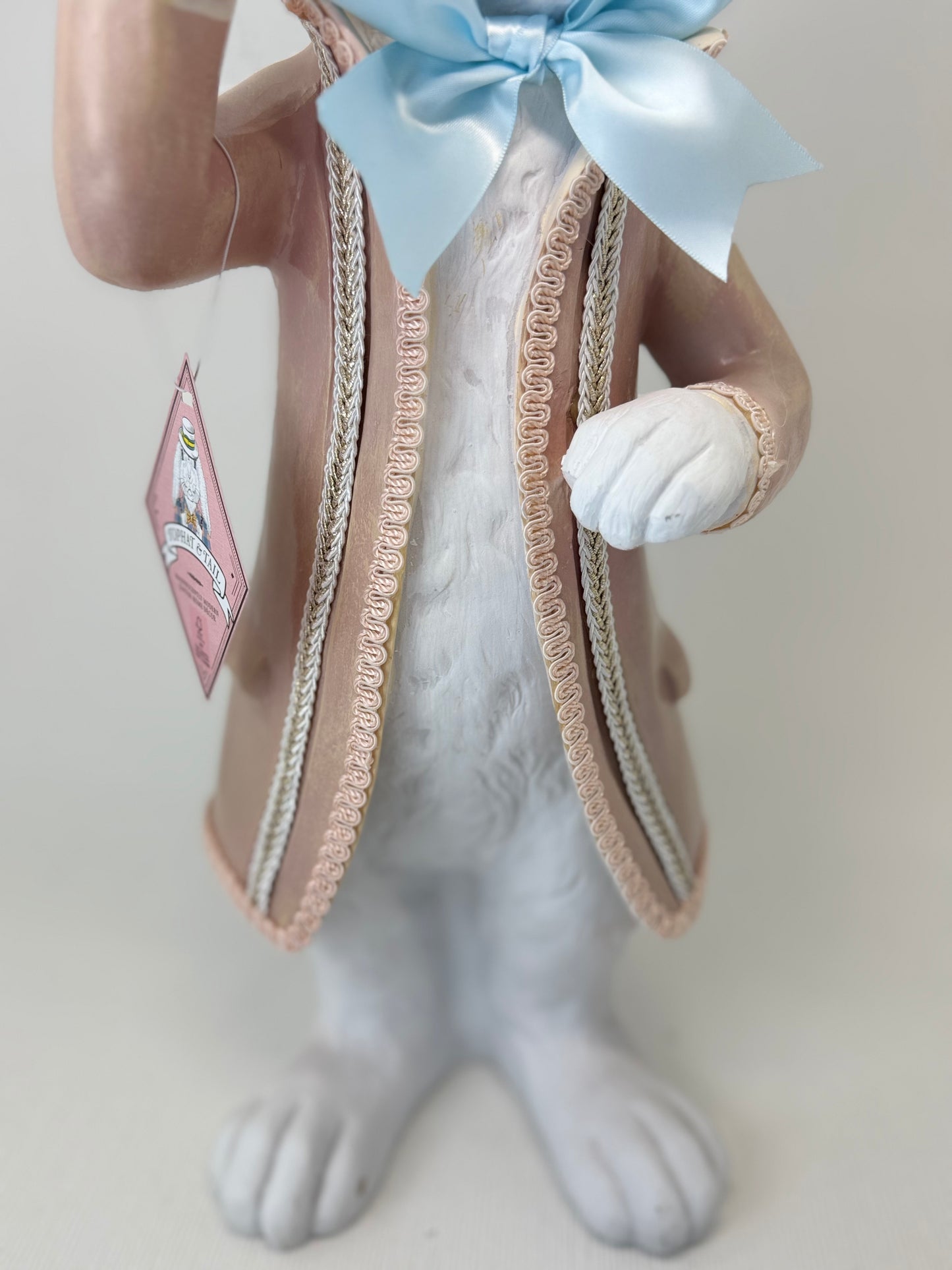 Tophat & Tails 21" Dapper Victorian White Rabbit with Bird
