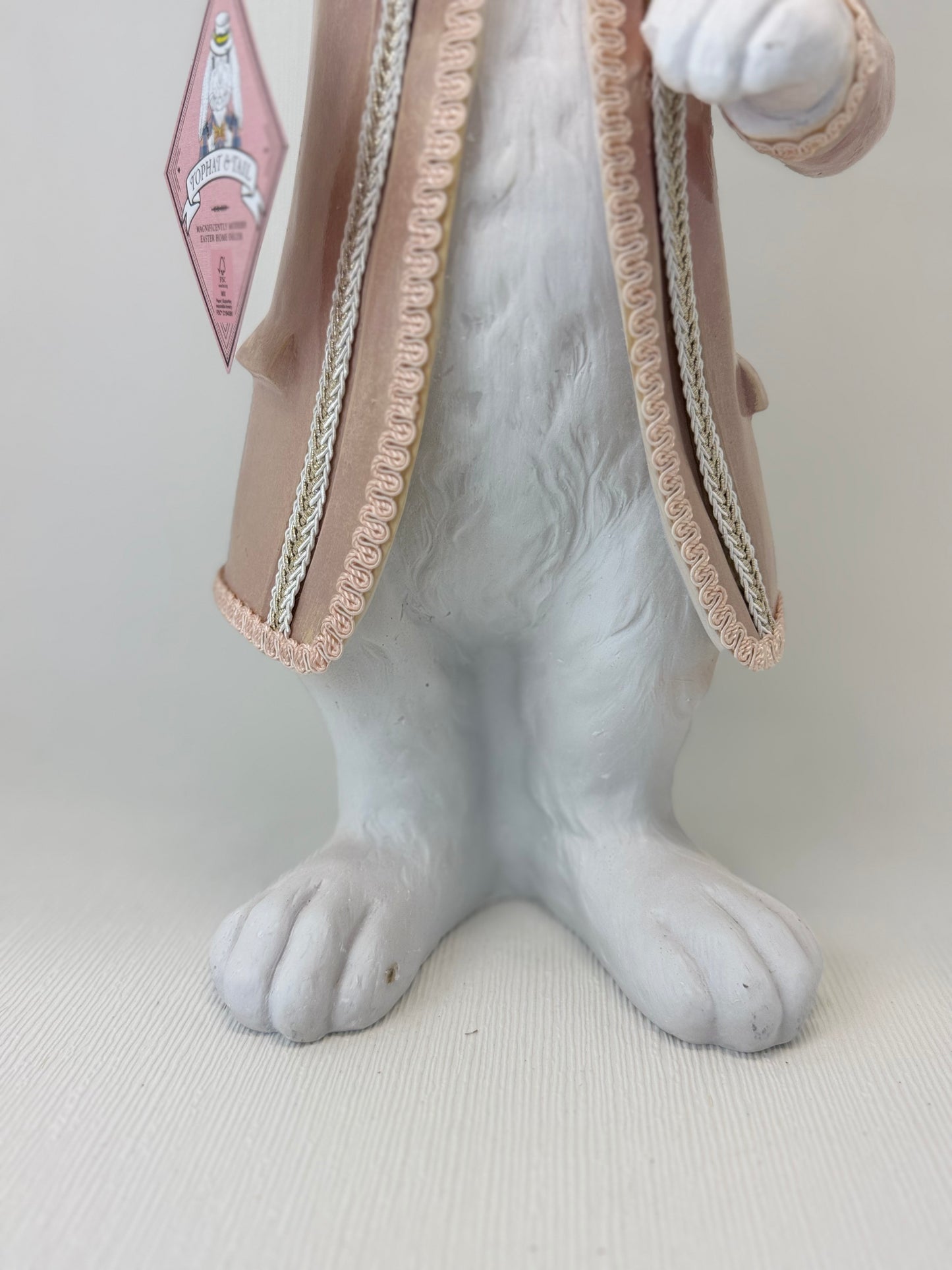 Tophat & Tails 21" Dapper Victorian White Rabbit with Bird