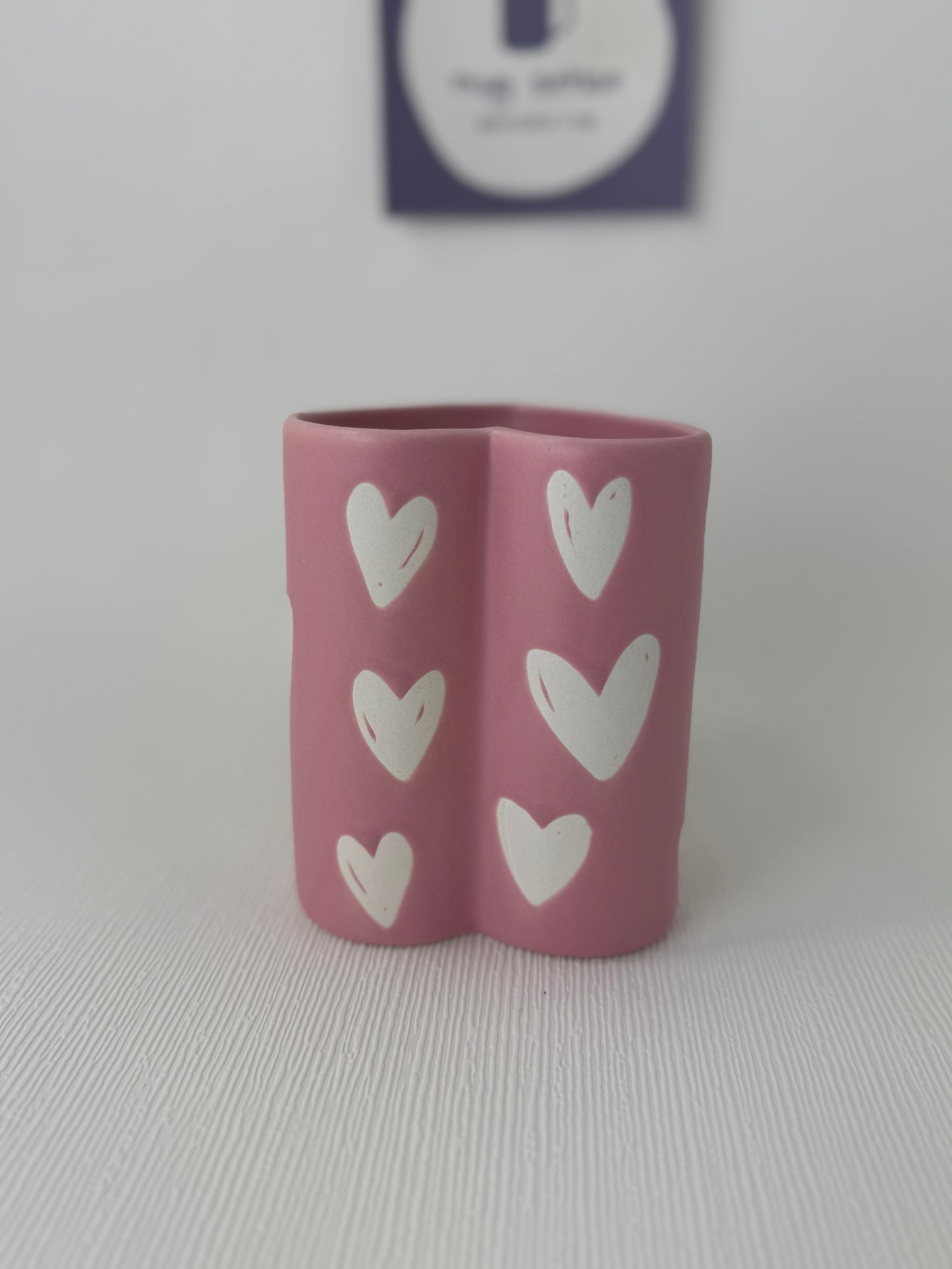 Rae Dunn Heart Shaped Pink Mug