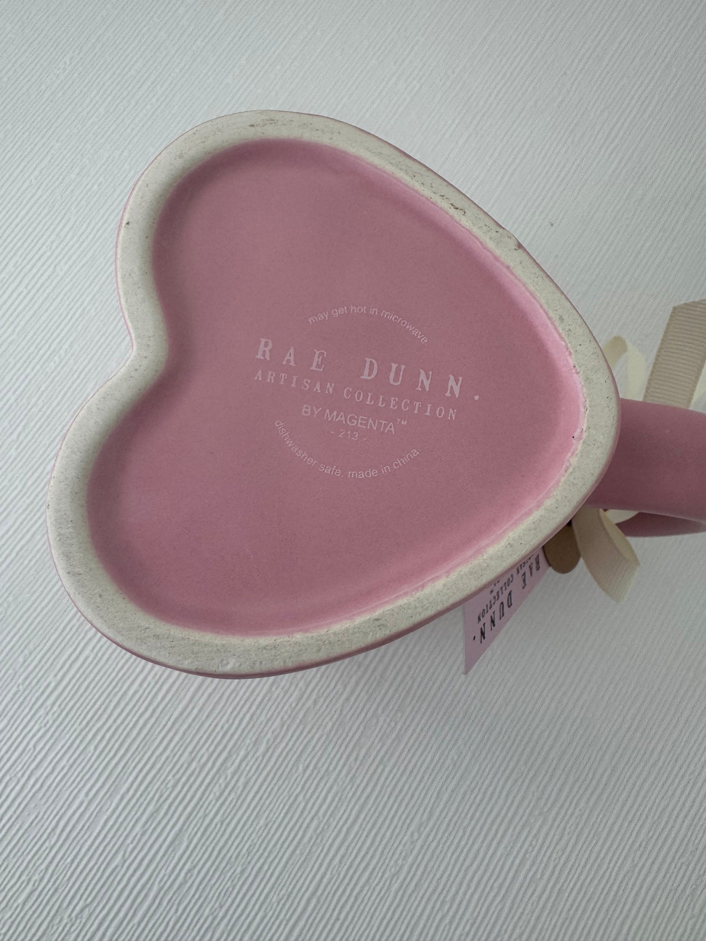 Rae Dunn Heart Shaped Pink Mug