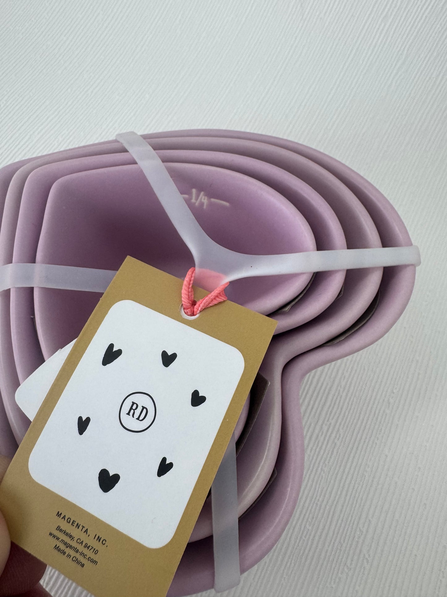 Rae Dunn Purple Shaped Heart Measuring Cups