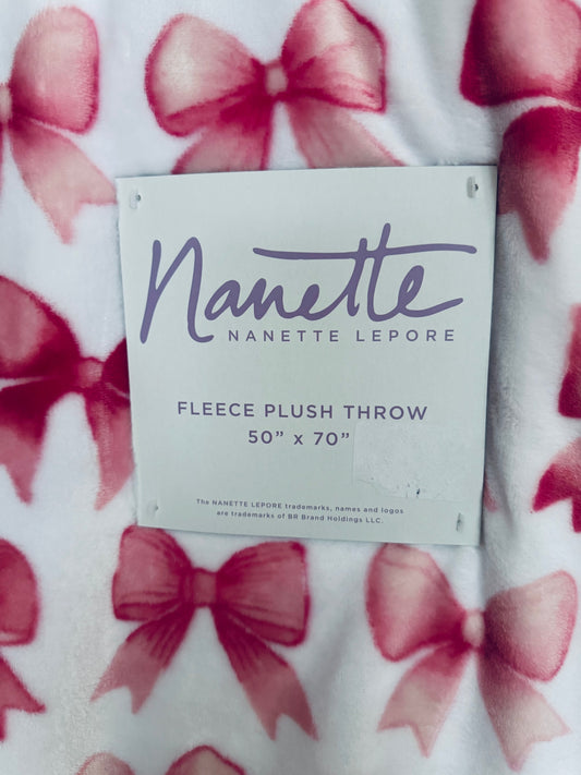 Nanette Lepore Pink Bow Throw