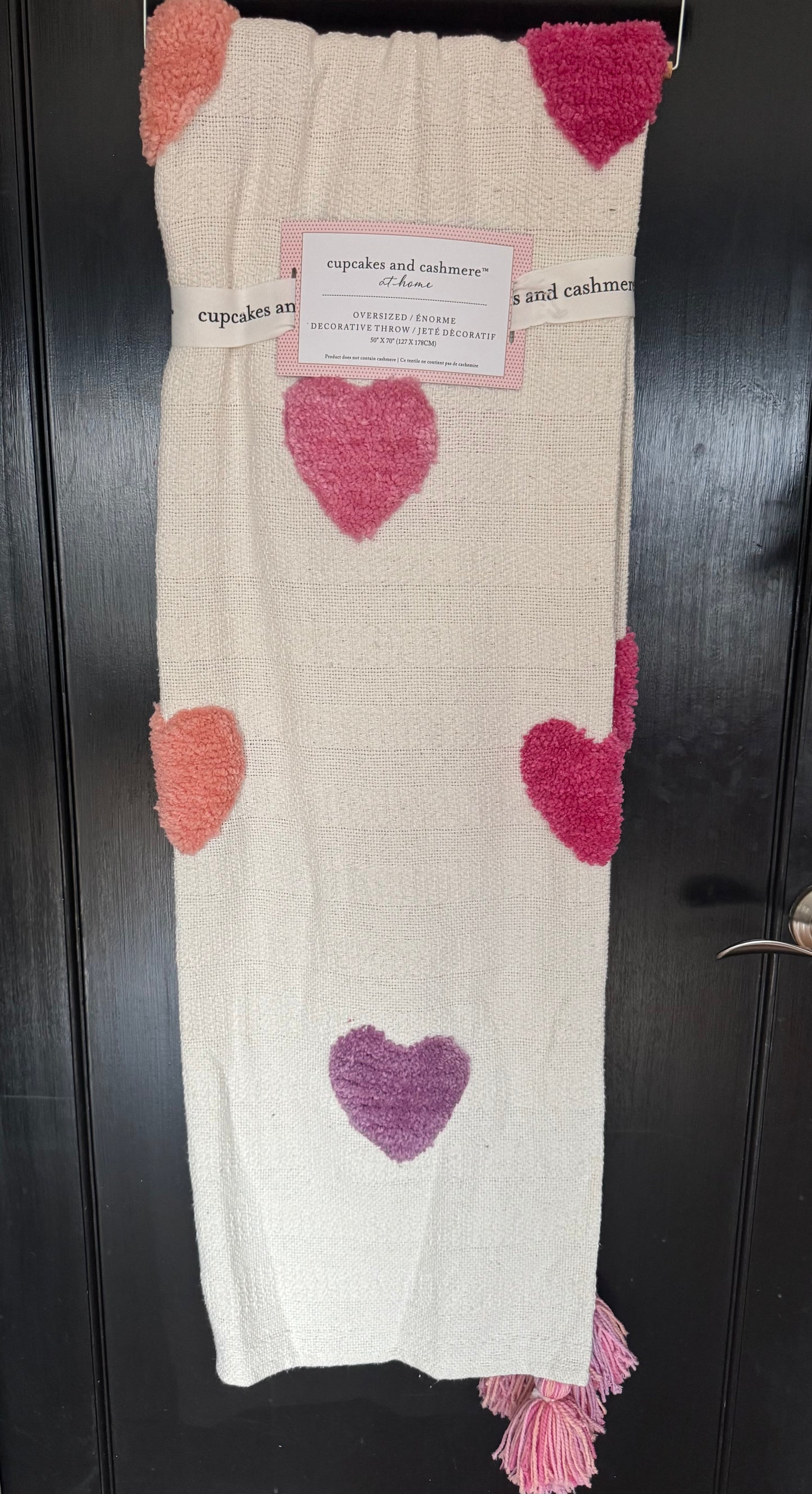 Rachel Zoe Multi Colored Hearts Throw Blanket