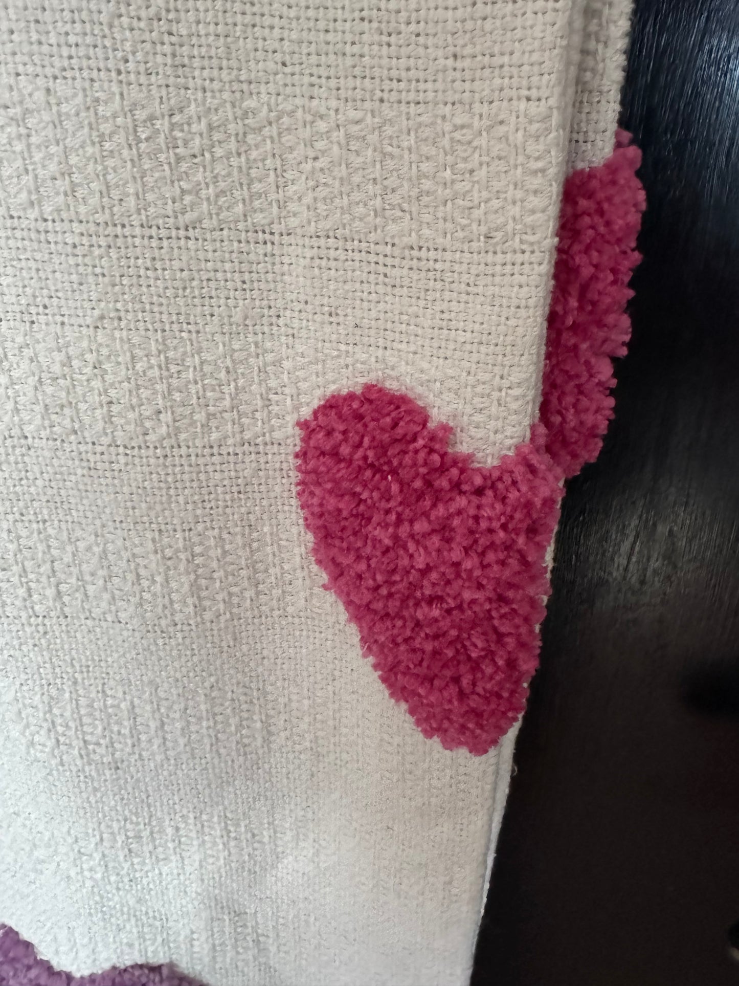 Rachel Zoe Multi Colored Hearts Throw Blanket