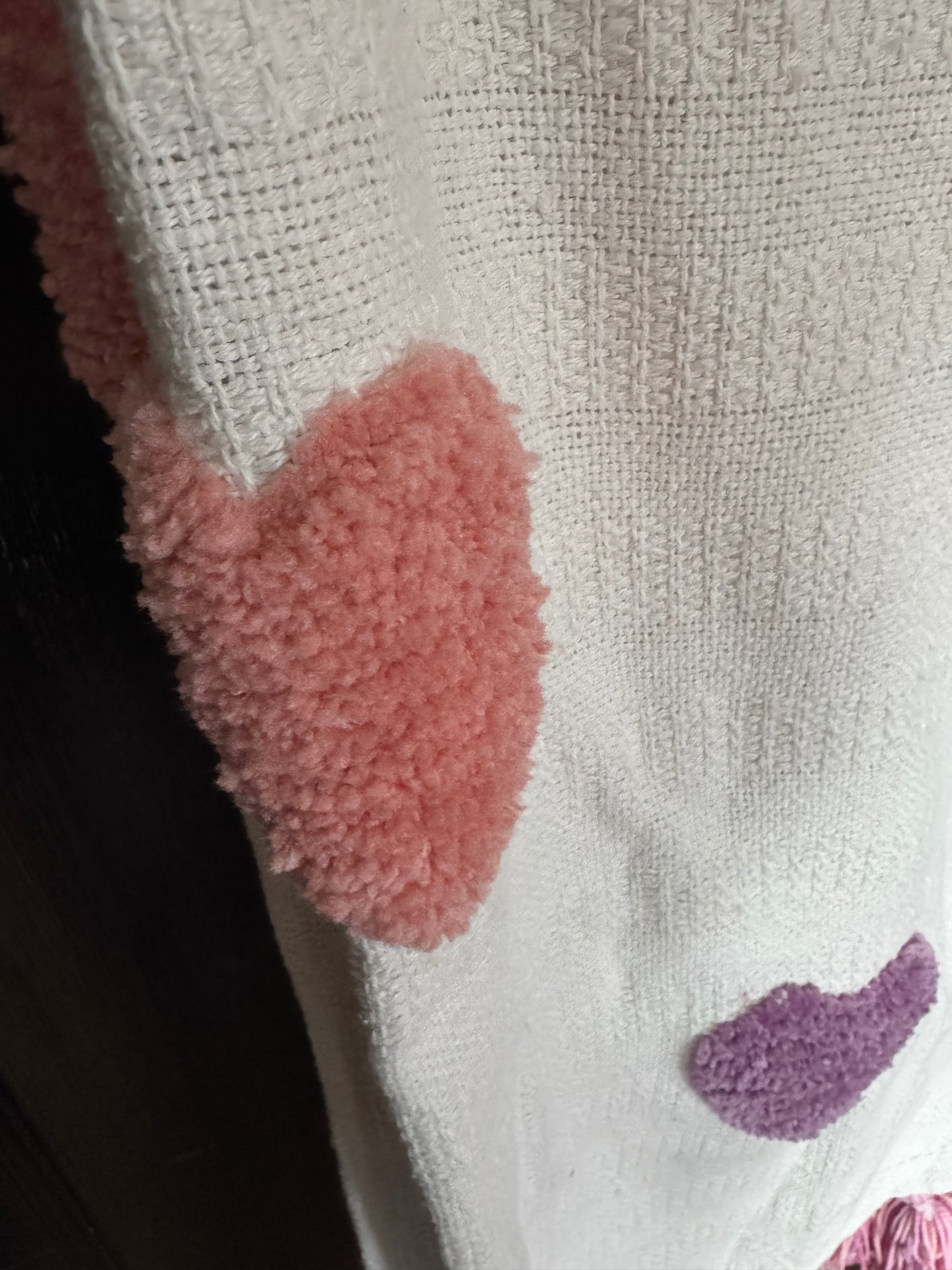 Rachel Zoe Multi Colored Hearts Throw Blanket