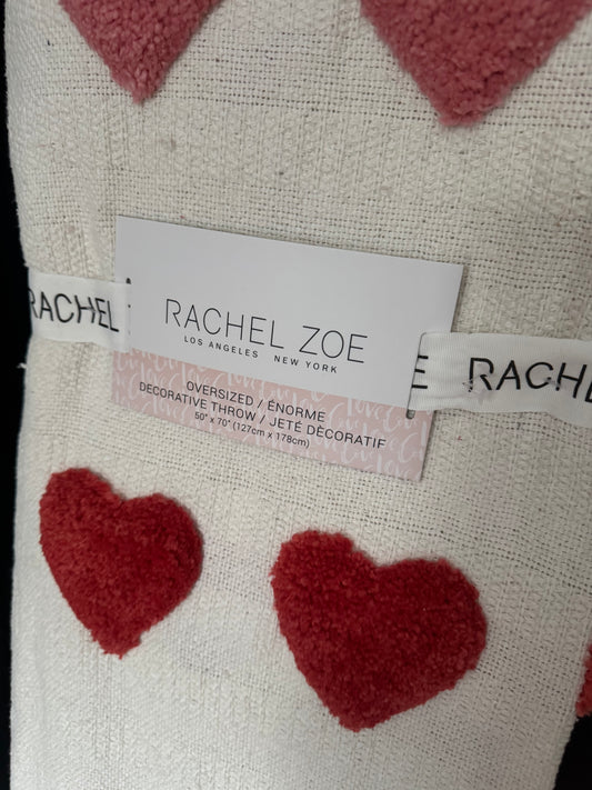 Rachel Zoe Pink/ Red Hearts Throw Blanket
