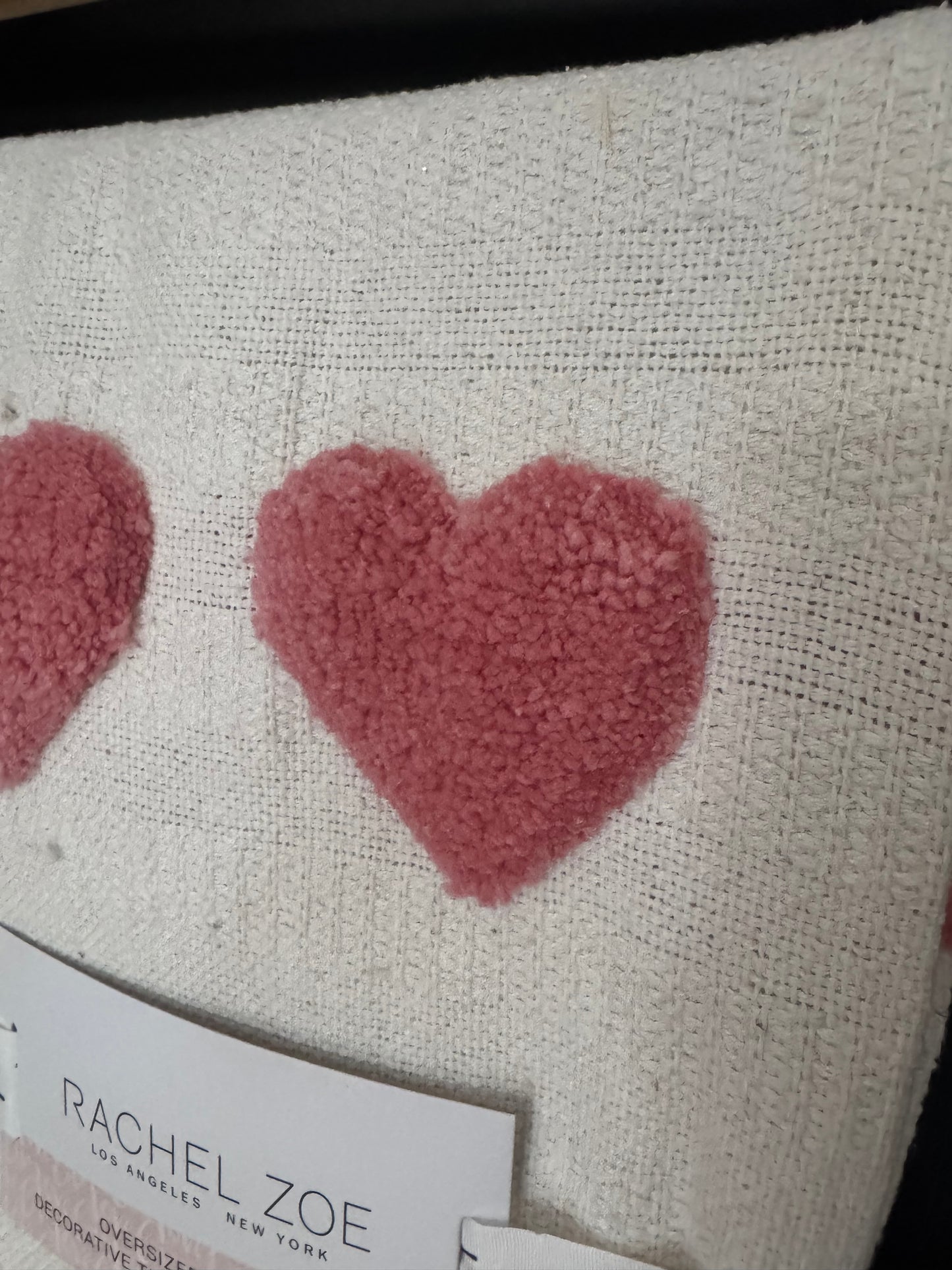 Rachel Zoe Pink/ Red Hearts Throw Blanket