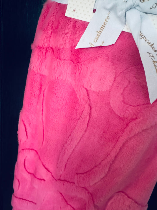 Cupcake & Cashmere Pink Bow Plush Throw