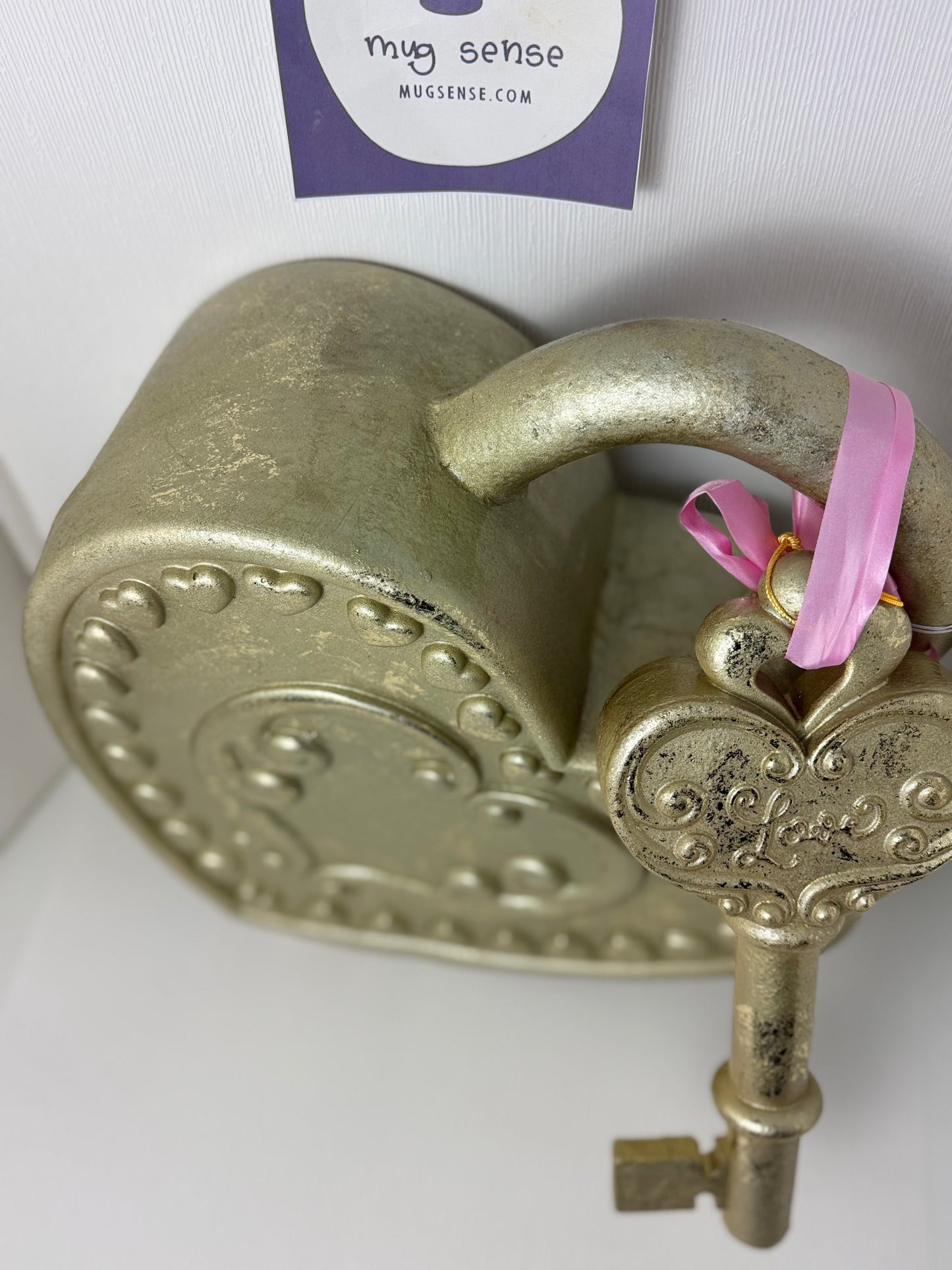 Rachel Zoe XL Gold Heart Lock and Key