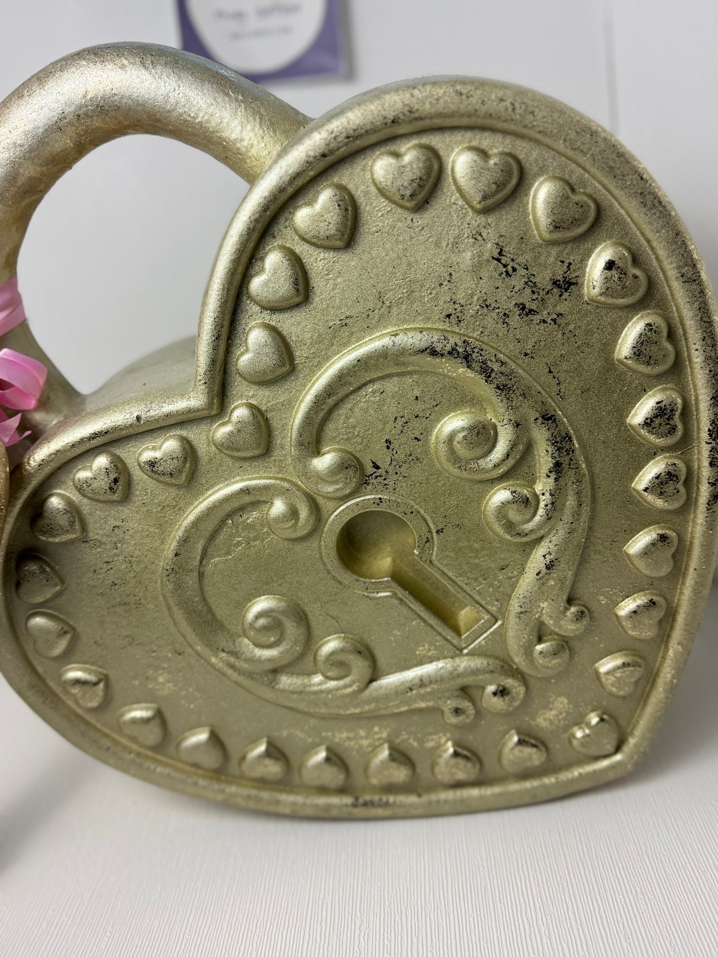 Rachel Zoe XL Gold Heart Lock and Key