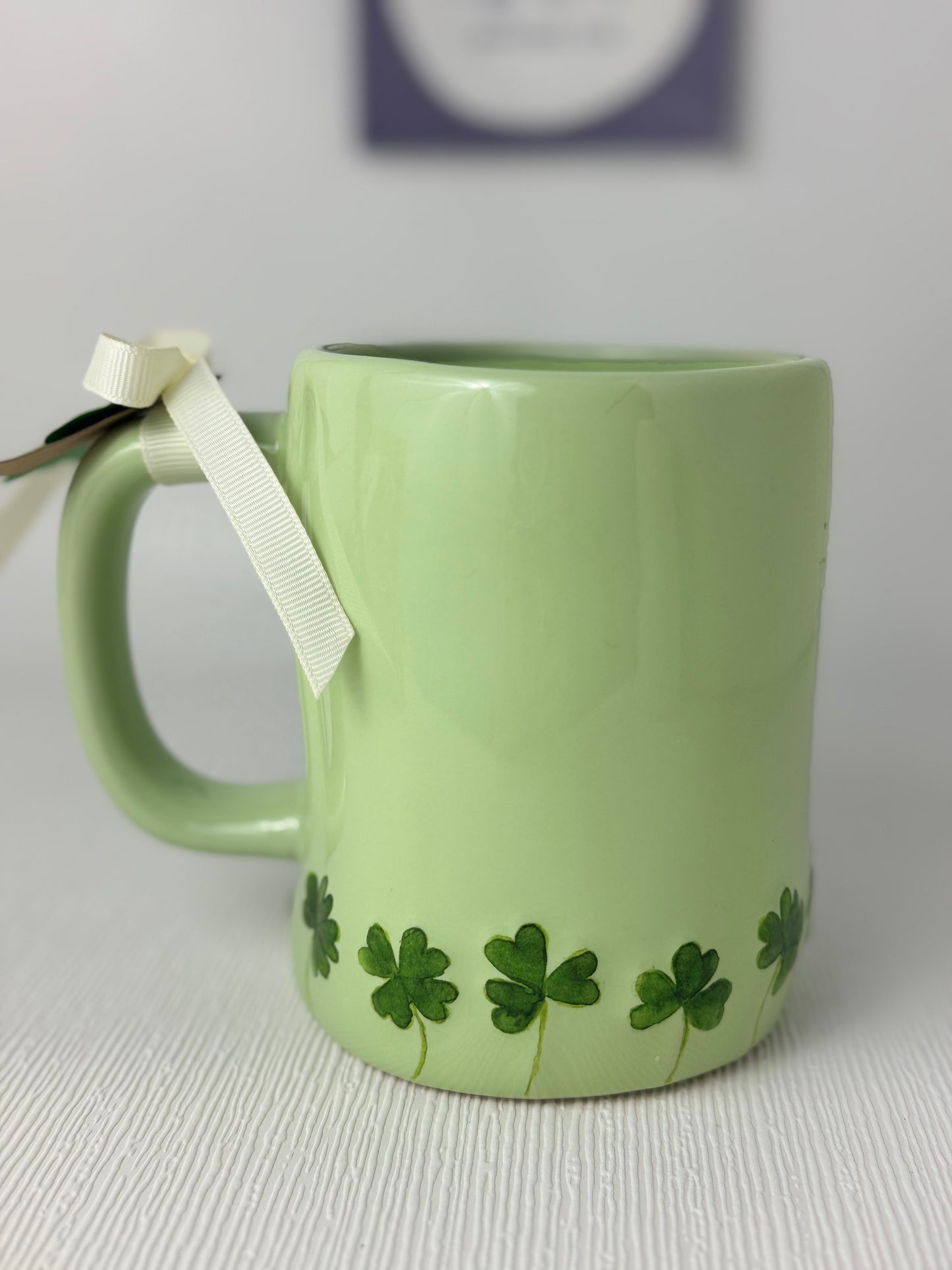 Rae Dunn Lucky Mug (Green with Shamrocks)
