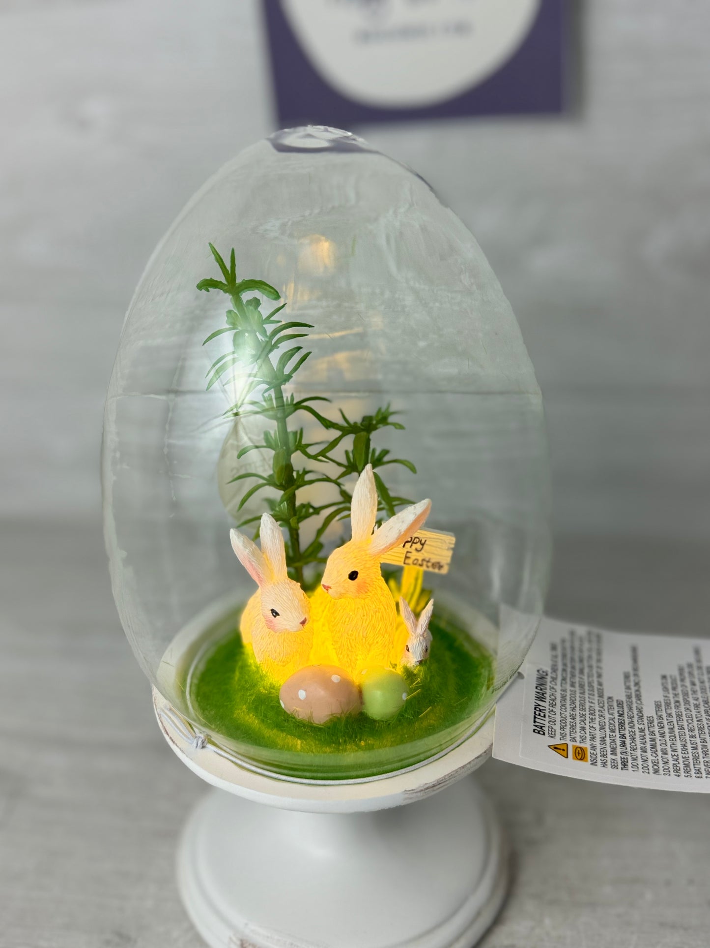 Small Easter Bunny Light Up Cloche