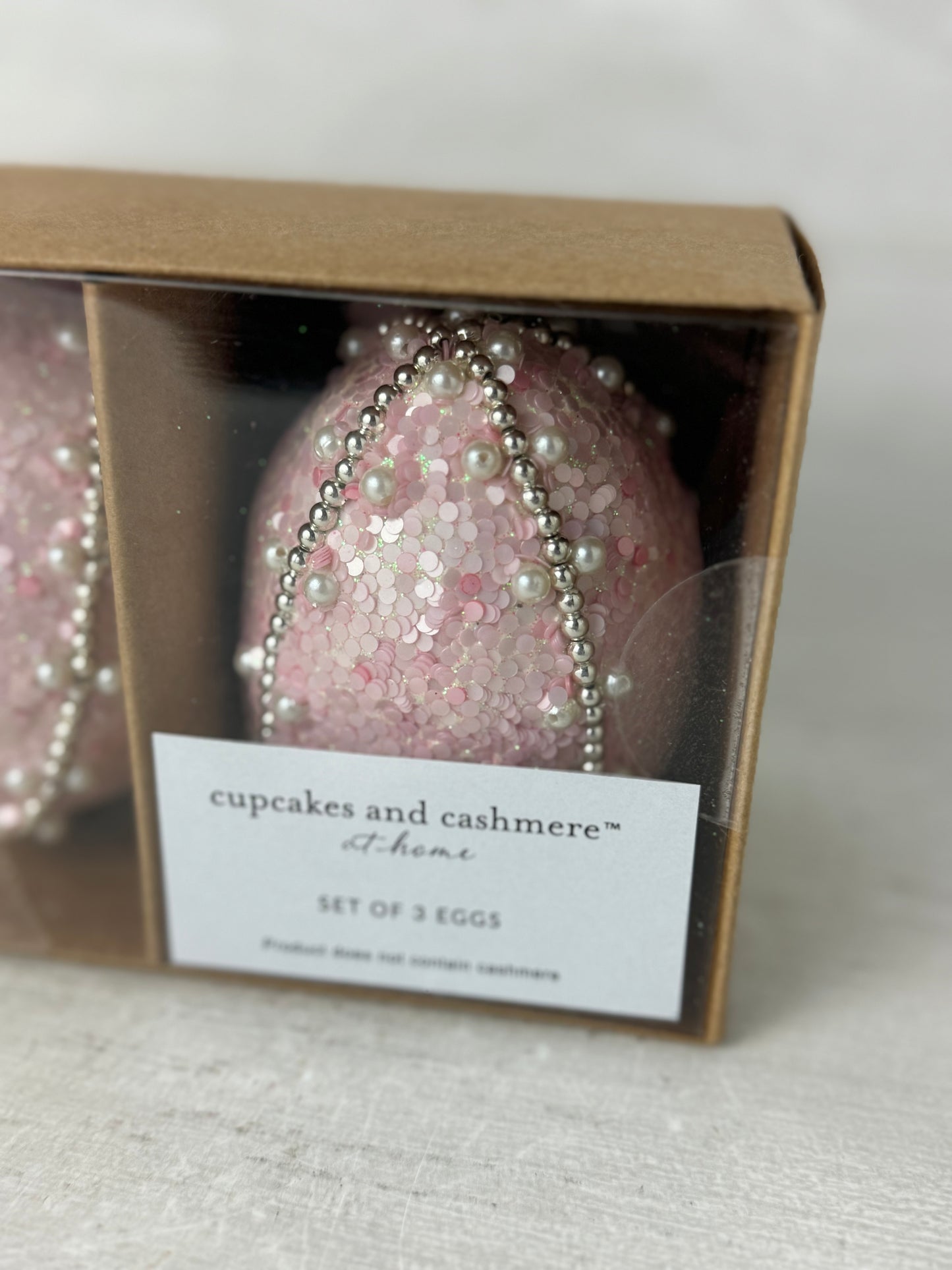 Cupcakes & Cashmere Pink Sequined Eggs
