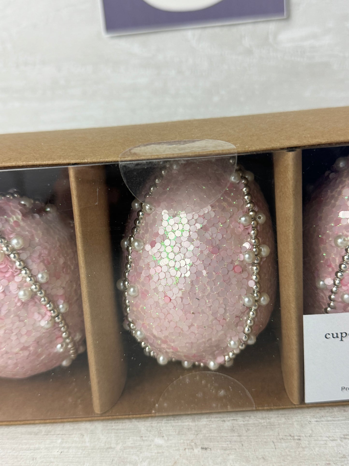Cupcakes & Cashmere Pink Sequined Eggs