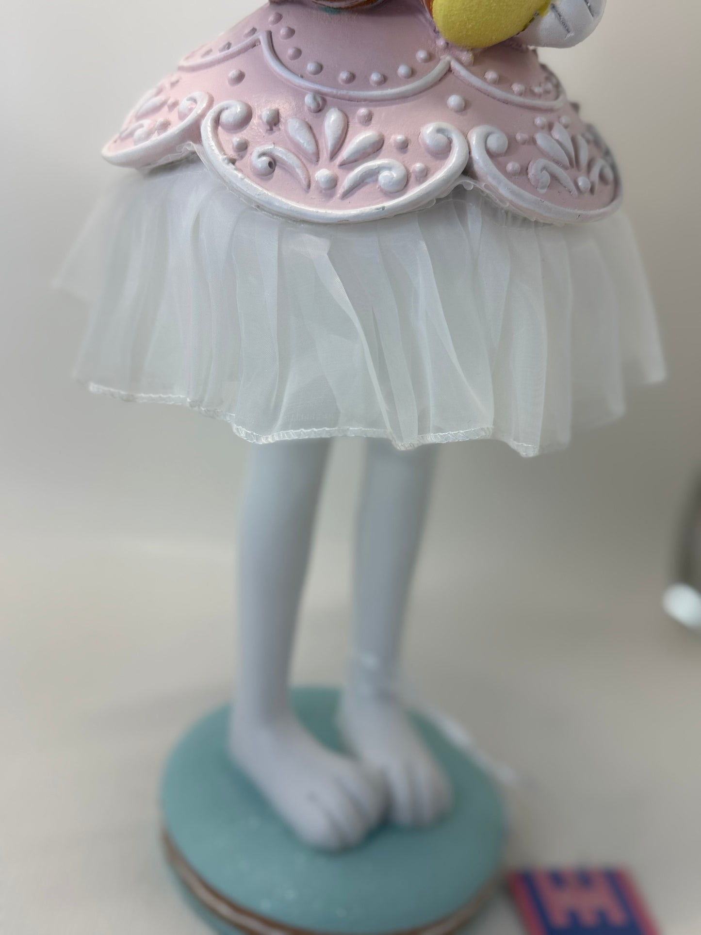 Pastel Ballerina Tutu Bunny Holding Macarons Large Figurine 21”