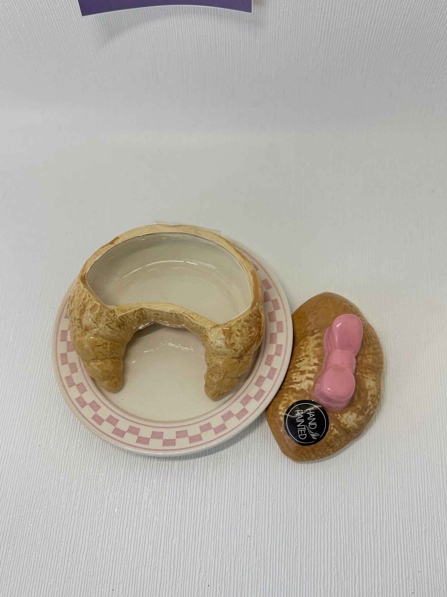 Viral Pink Bow Croissant Trinket Dish