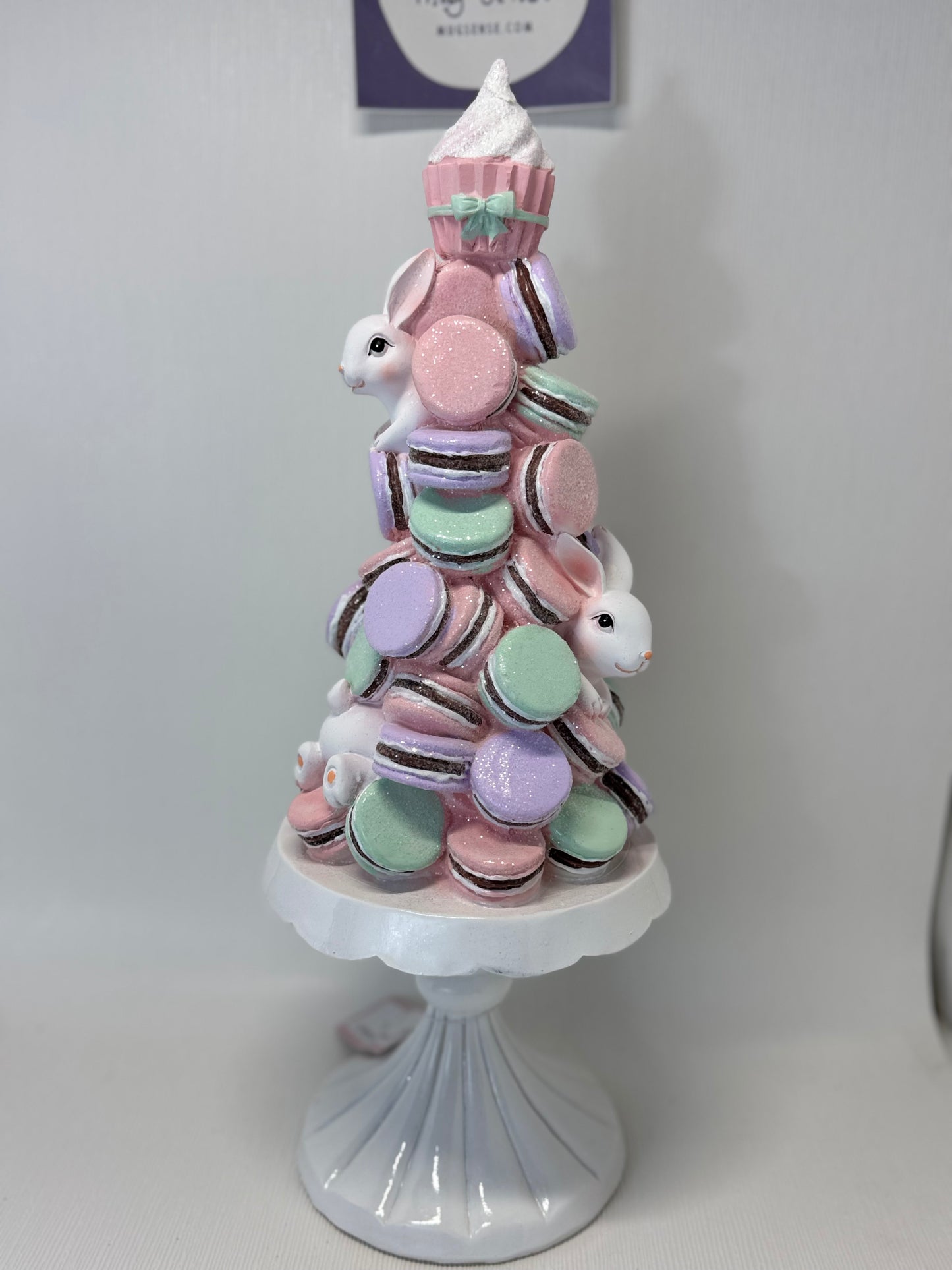 Cupcakes & Cashmere Bunny Macaroon Pedestal Cake Tree