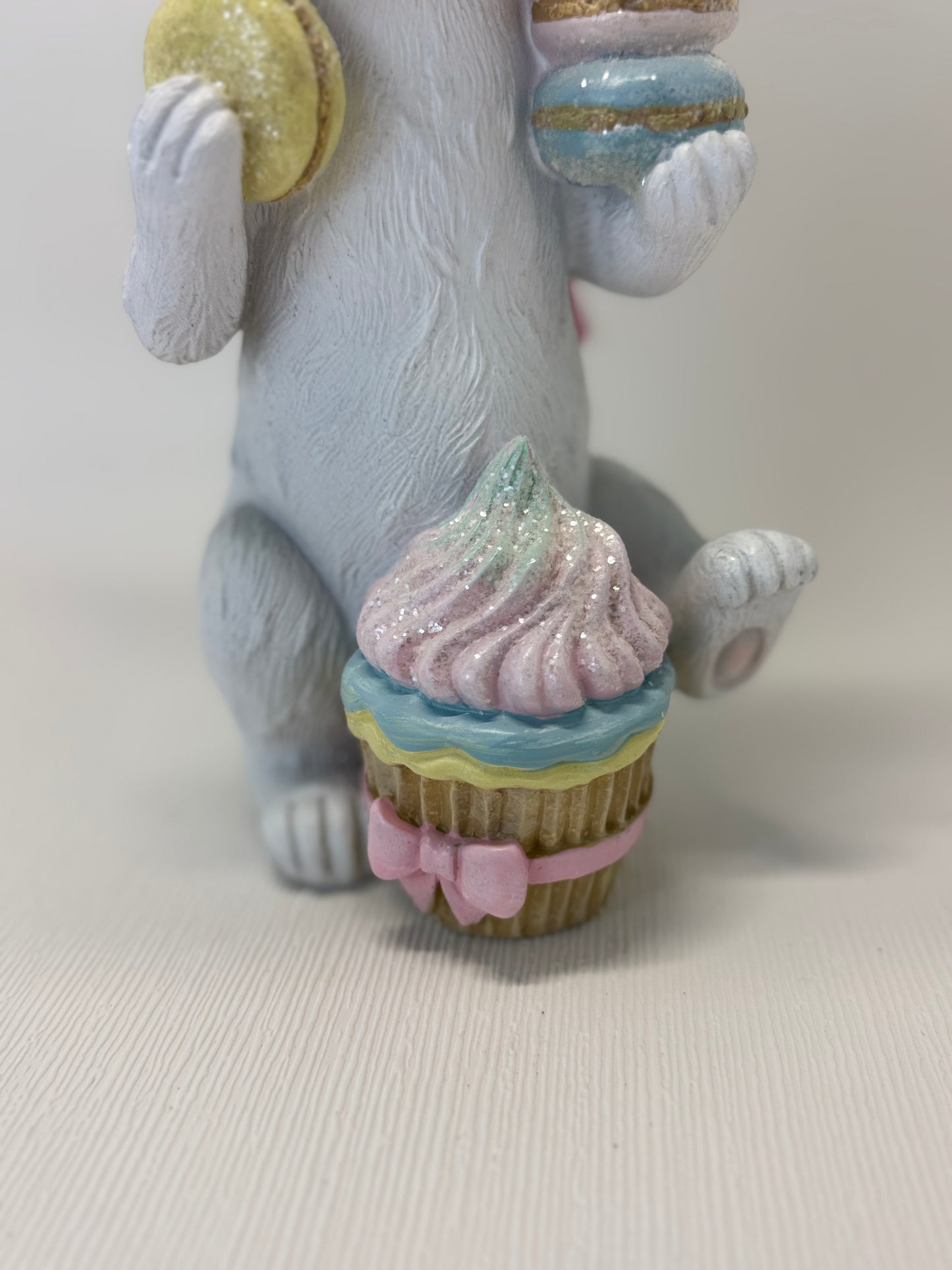 Sweet Treats Bunny with Macarons and Cupcake 12"
