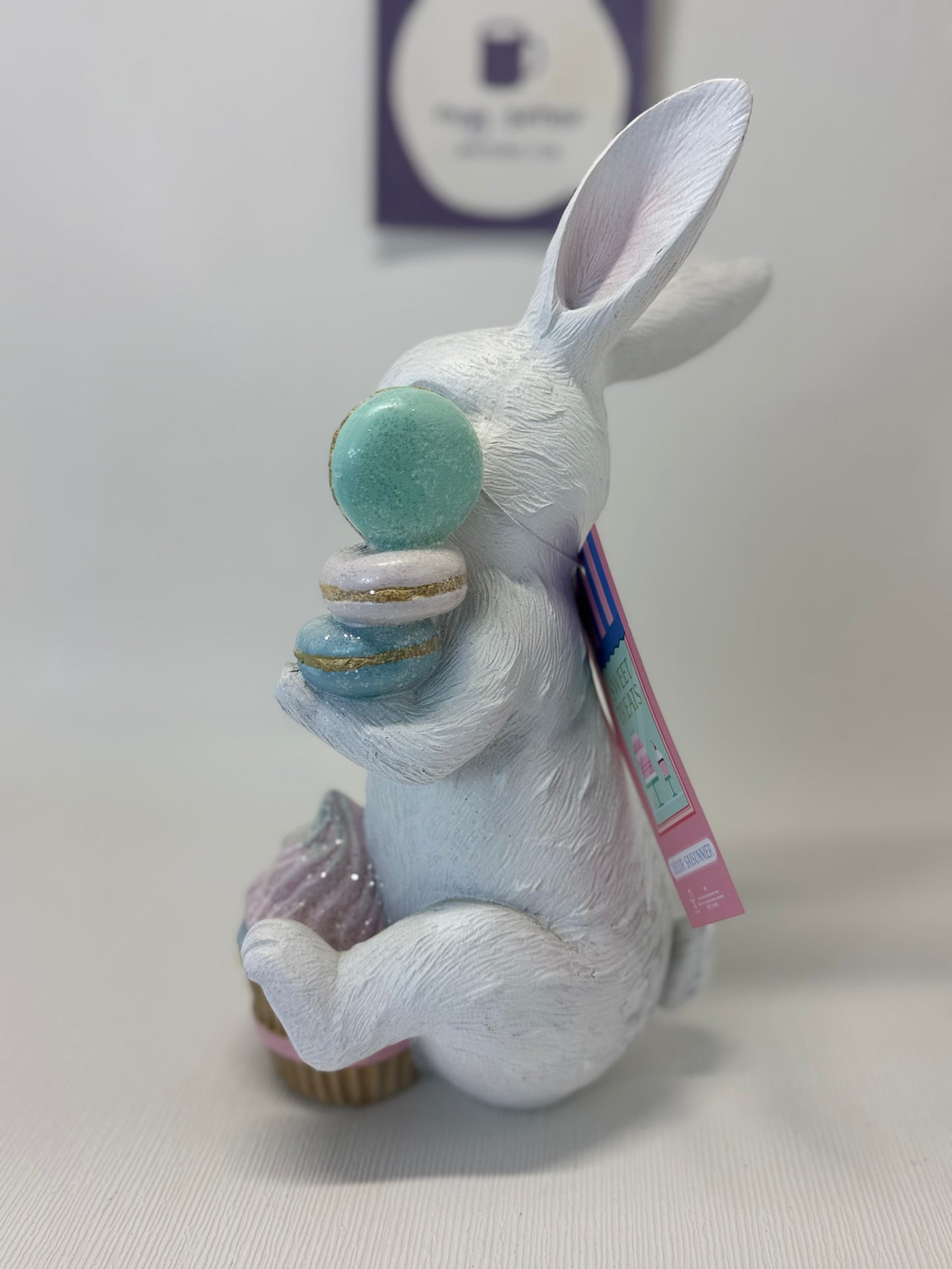 Sweet Treats Bunny with Macarons and Cupcake 12"