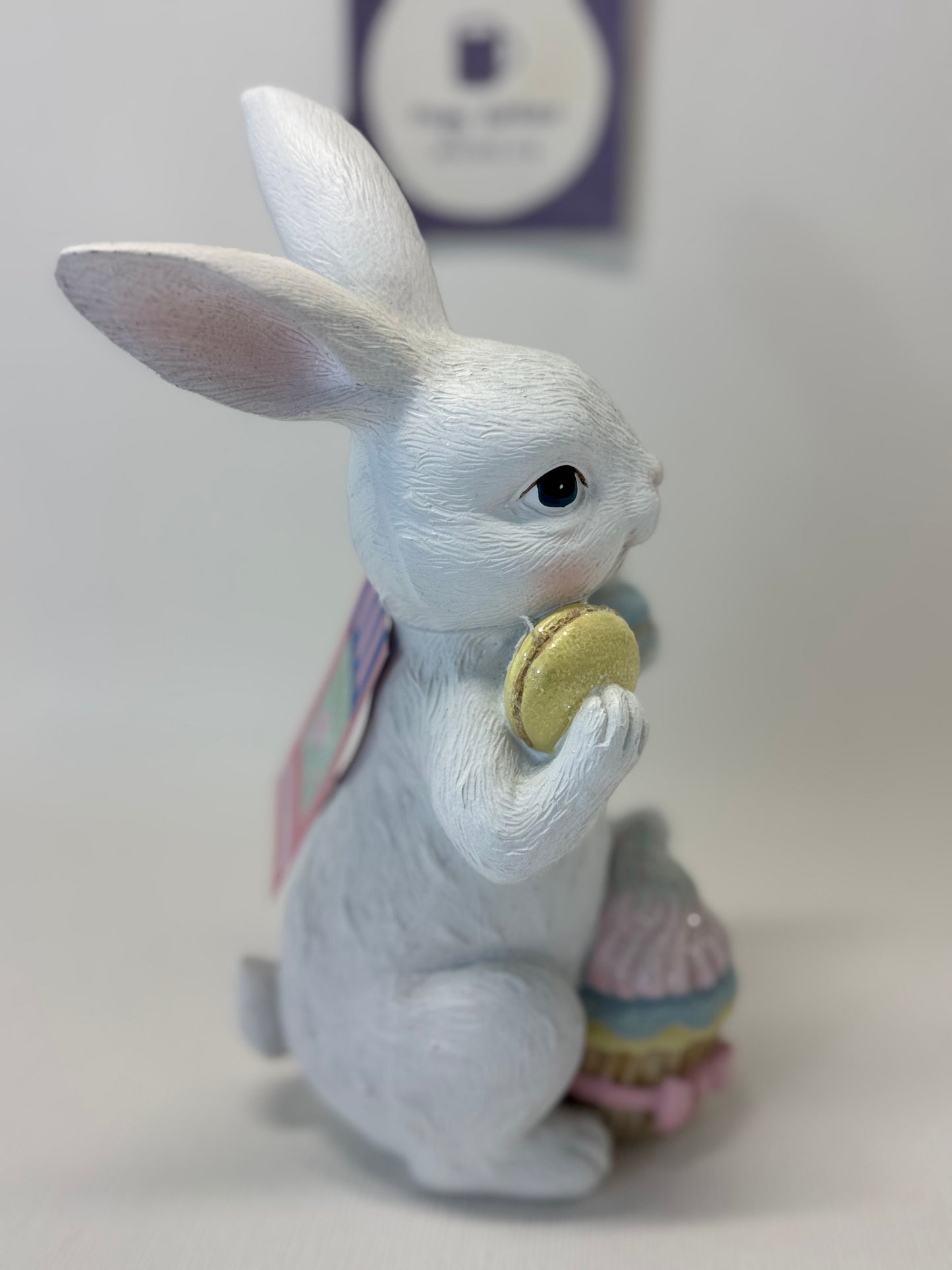 Sweet Treats Bunny with Macarons and Cupcake 12"