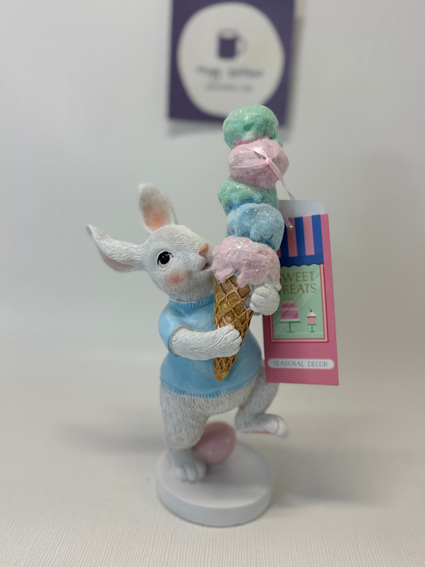 Sweet Treats Bunny with Tall Ice Cream Cone