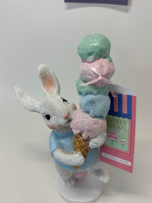 Sweet Treats Bunny with Tall Ice Cream Cone