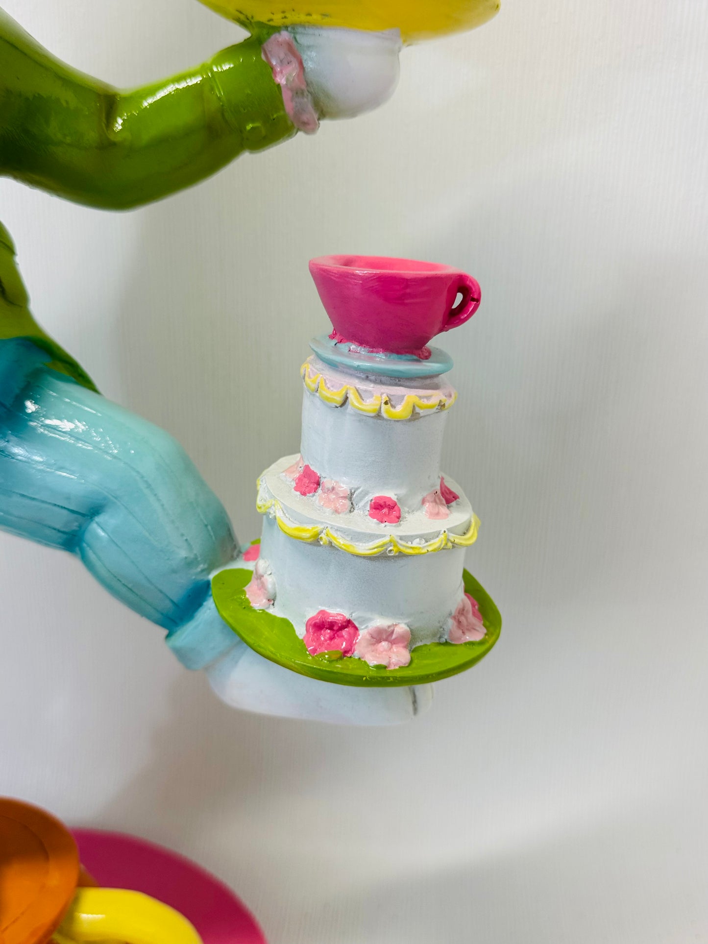 Tophat & Tail Mad Hatter Easter Bunny Balancing Tea Cups 24" TALL