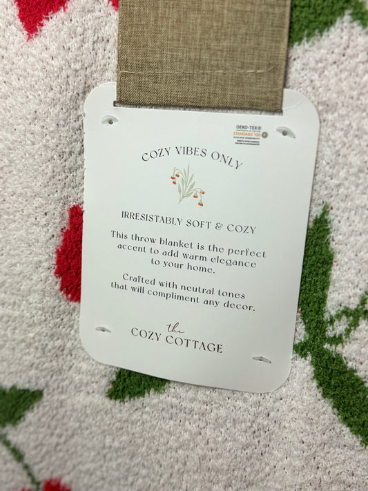 The Cozy Cottage Heart Shaped Cherry Throw Blanket
