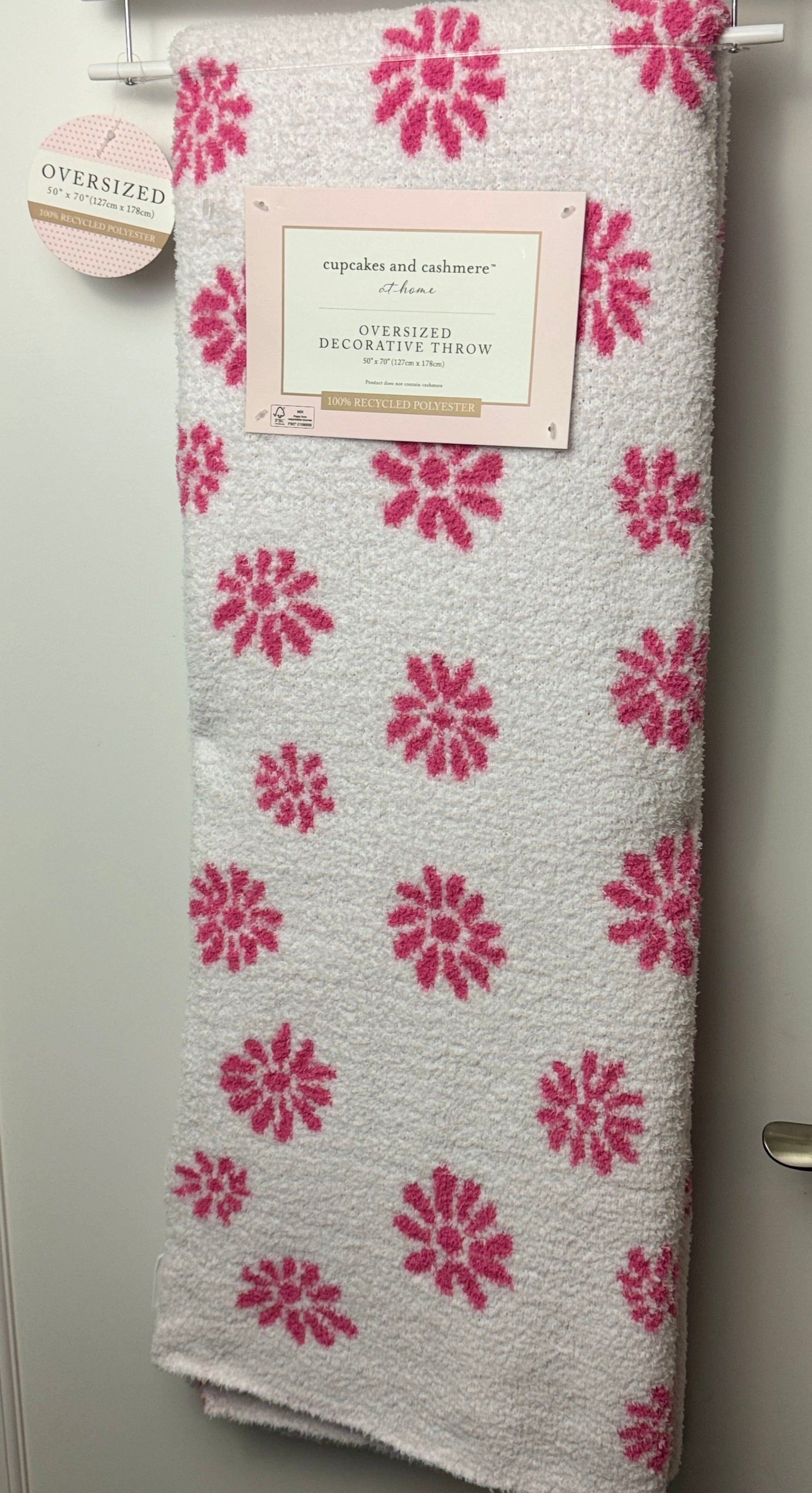 Cupcakes and offers Cashmere Pink Flower spring throw blanket