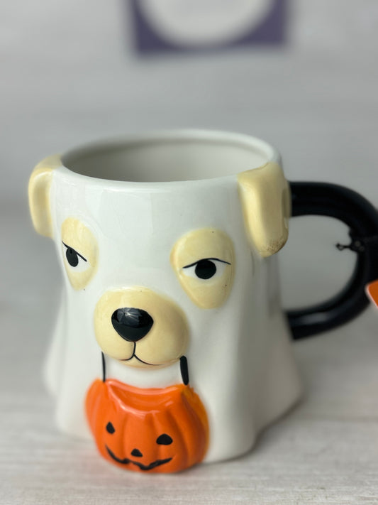 Trick Or Treating Ghost Dog Mug