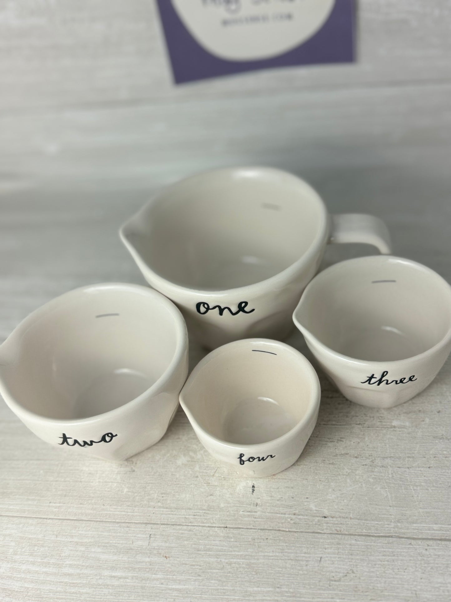 Rae Dunn Faceted Script Measuring Cups