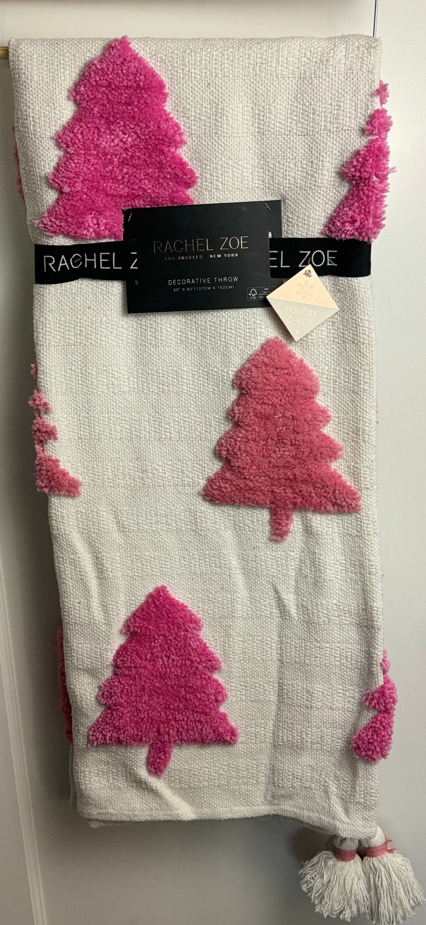 Rachel Zoe Pink Tree Throw Blanket
