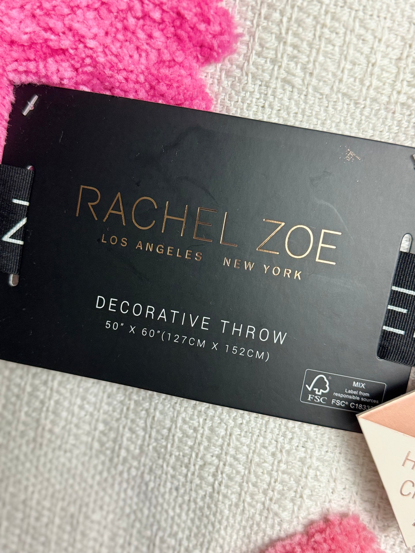 Rachel Zoe Pink Tree Throw Blanket