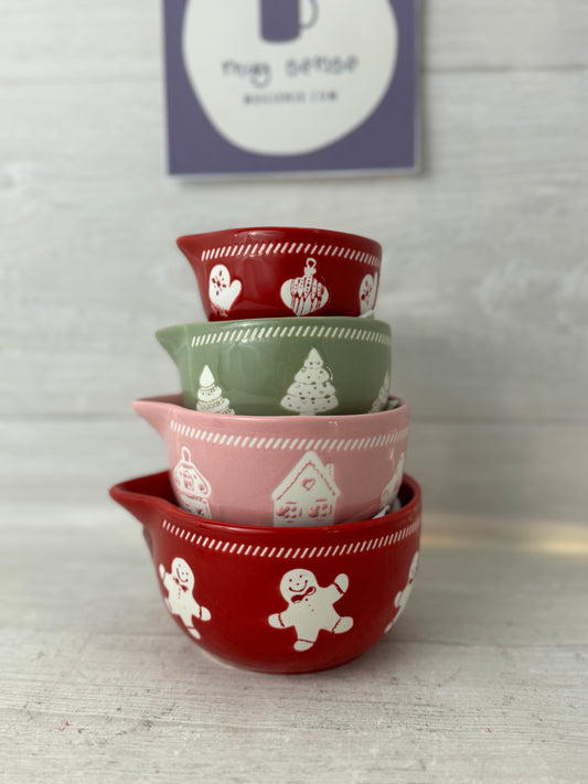 Christmas Multi Colored Measuring Cup Set