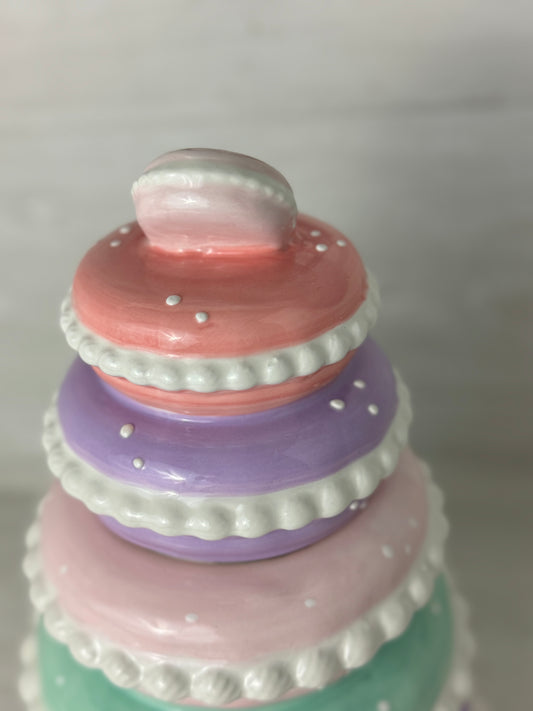 Peppermint & Pine Macaron Cookie Jar Canister