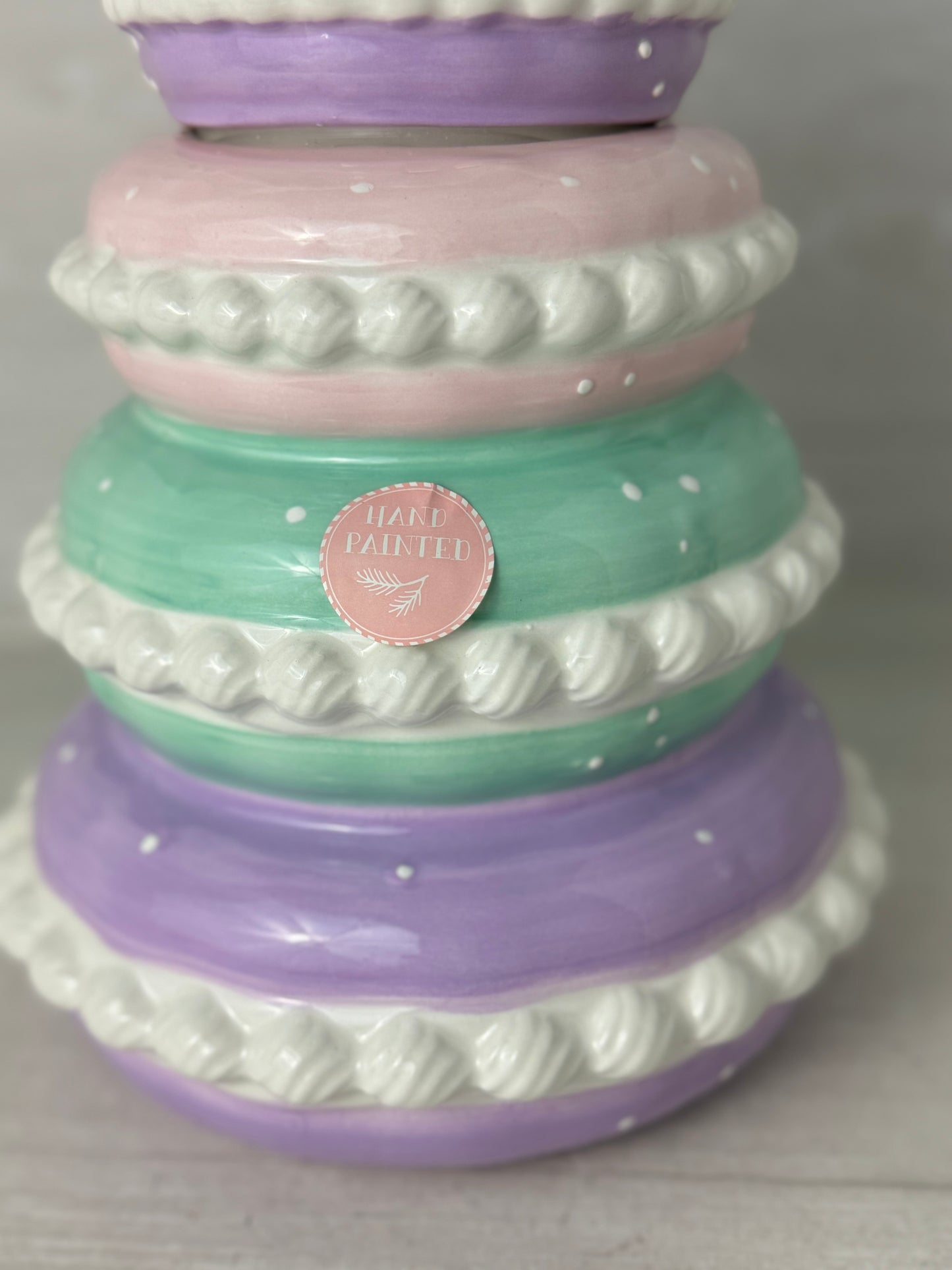 Peppermint & Pine Macaron Cookie Jar Canister