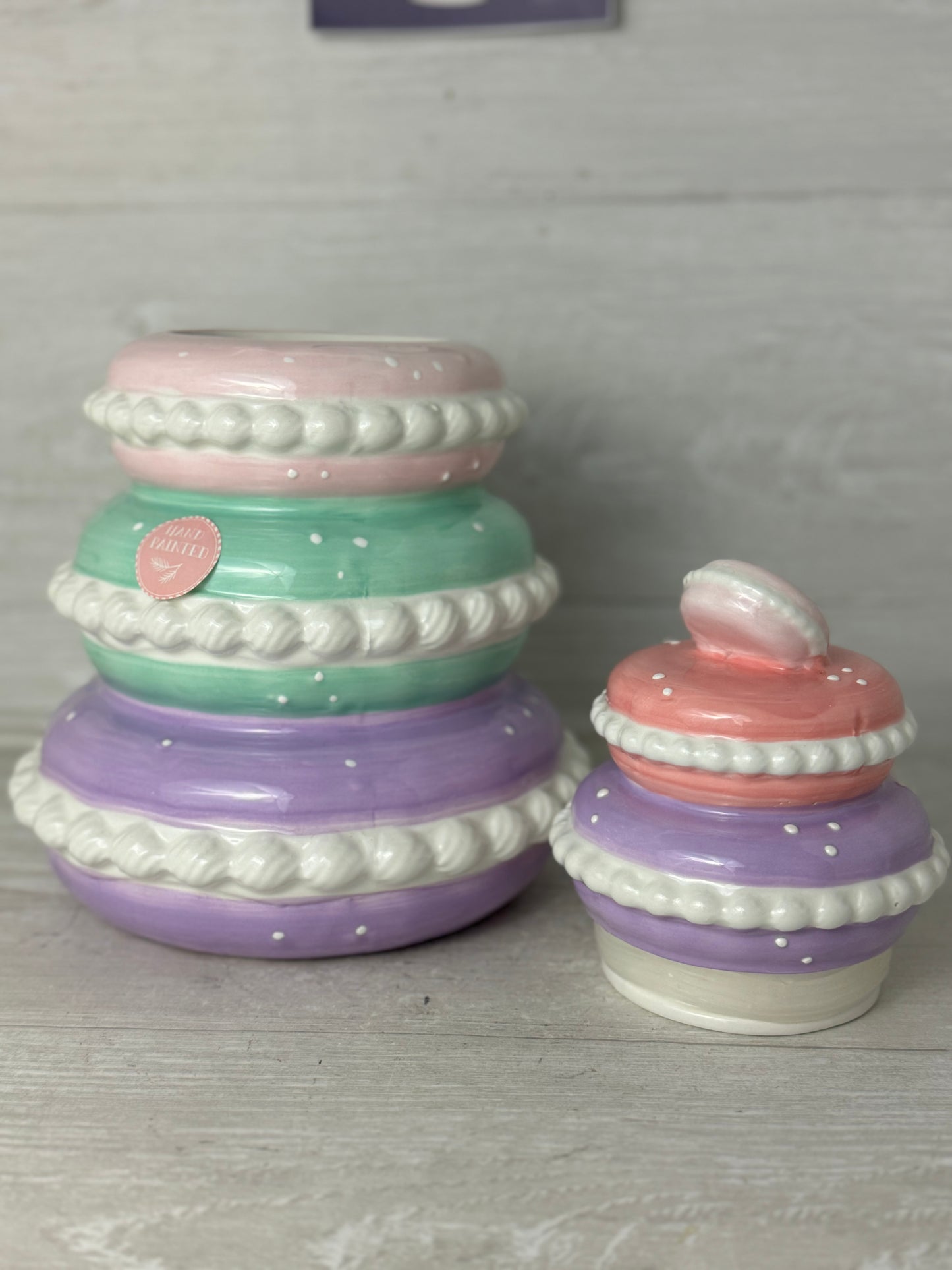 Peppermint & Pine Macaron Cookie Jar Canister