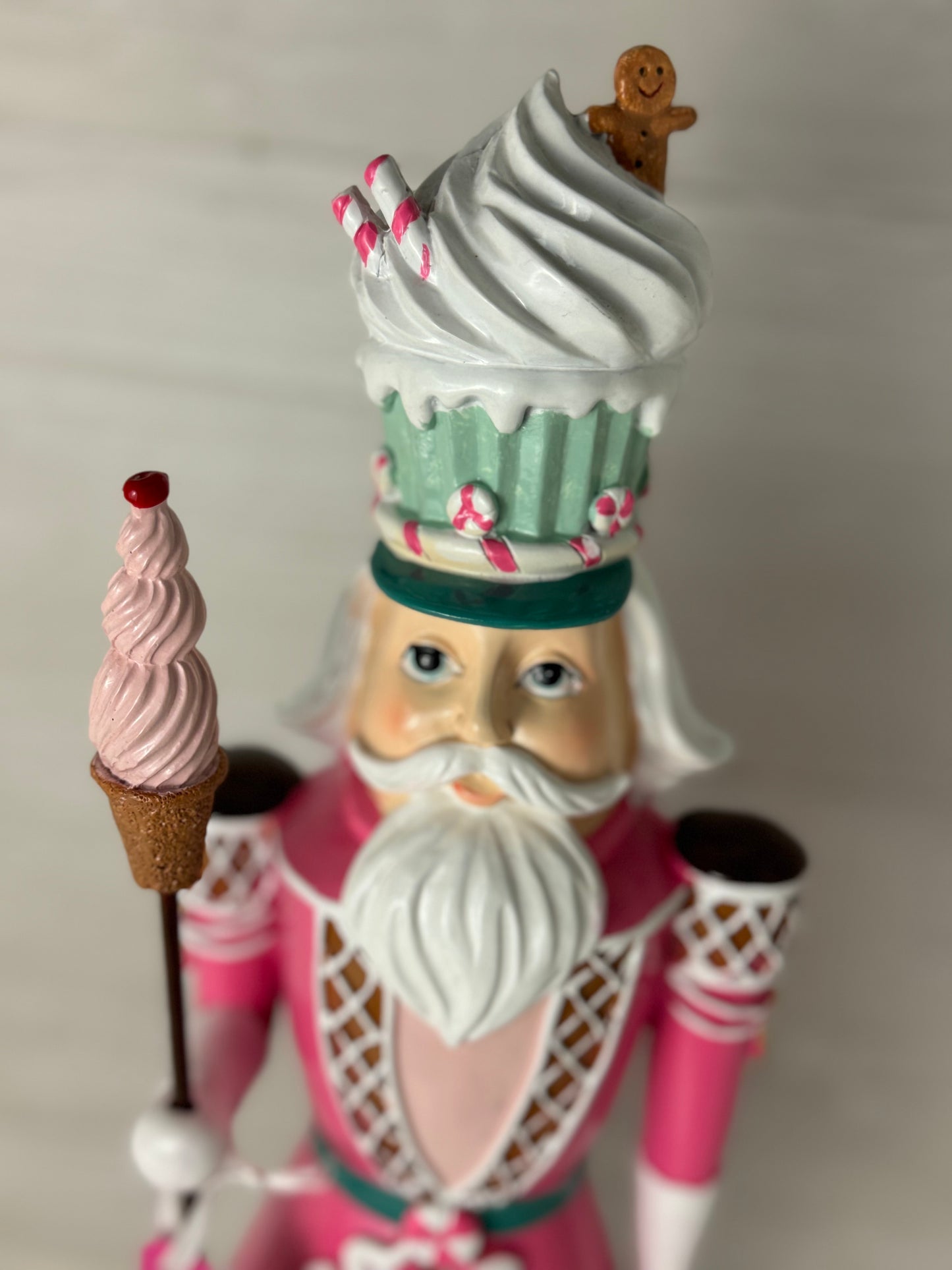 Peppermint Square Cupcake Nutcracker 18 Inch