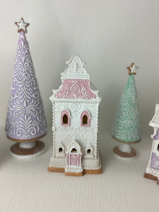 Cupcakes & Cashmere Mini Pastel Gingerbread Houses Set