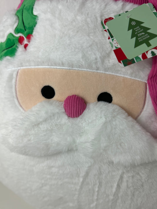 Novogratz Pink Santa Pillow