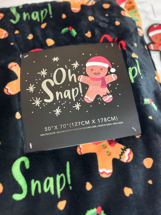 Oh Snap! Gingerbread Man Throw Blanket