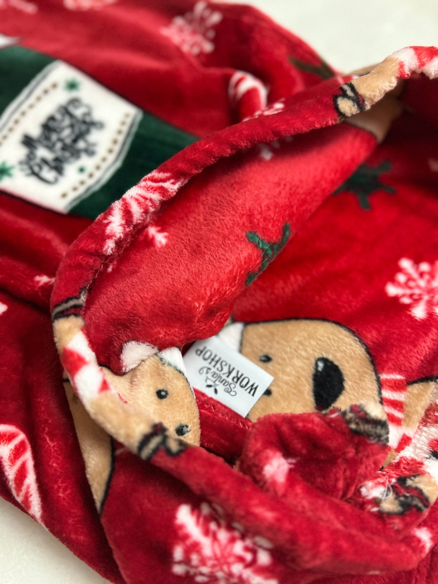Santa's Workshop Christmas Coffee Throw Blanket