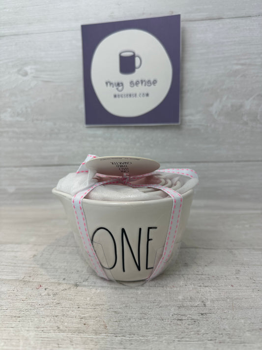 Rae Dunn White with Pink Inside Measuring Cup Set