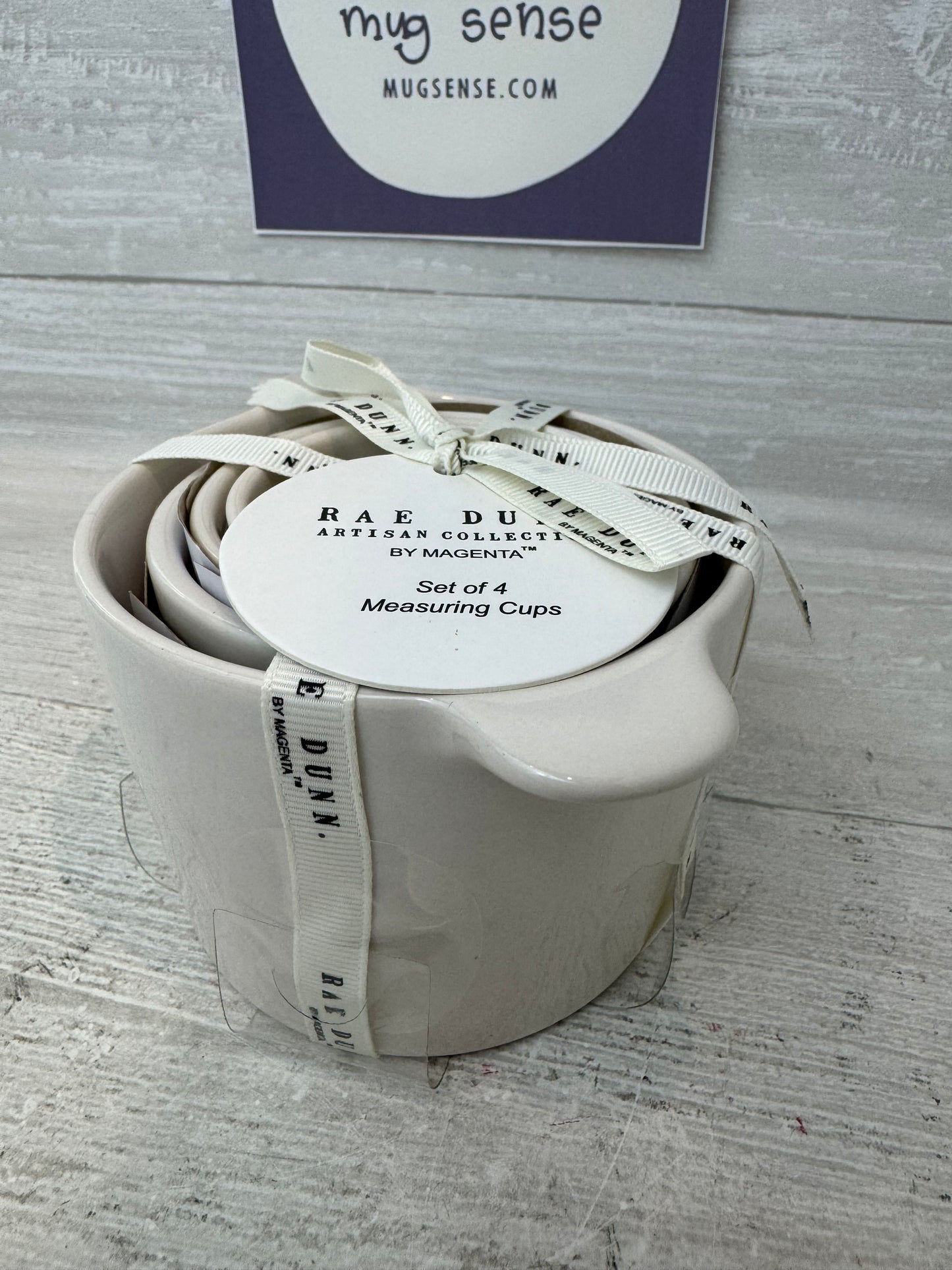 Rae Dunn White Bucket Measuring Cup Set