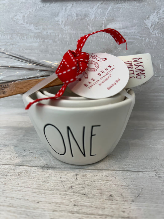 Rae Dunn Measuring Cups With Mini Utensils Set